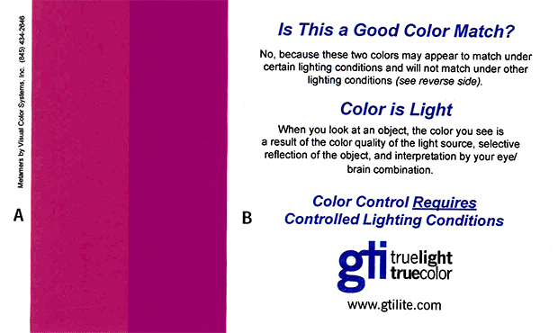 Metamerism Card (pack of 10)